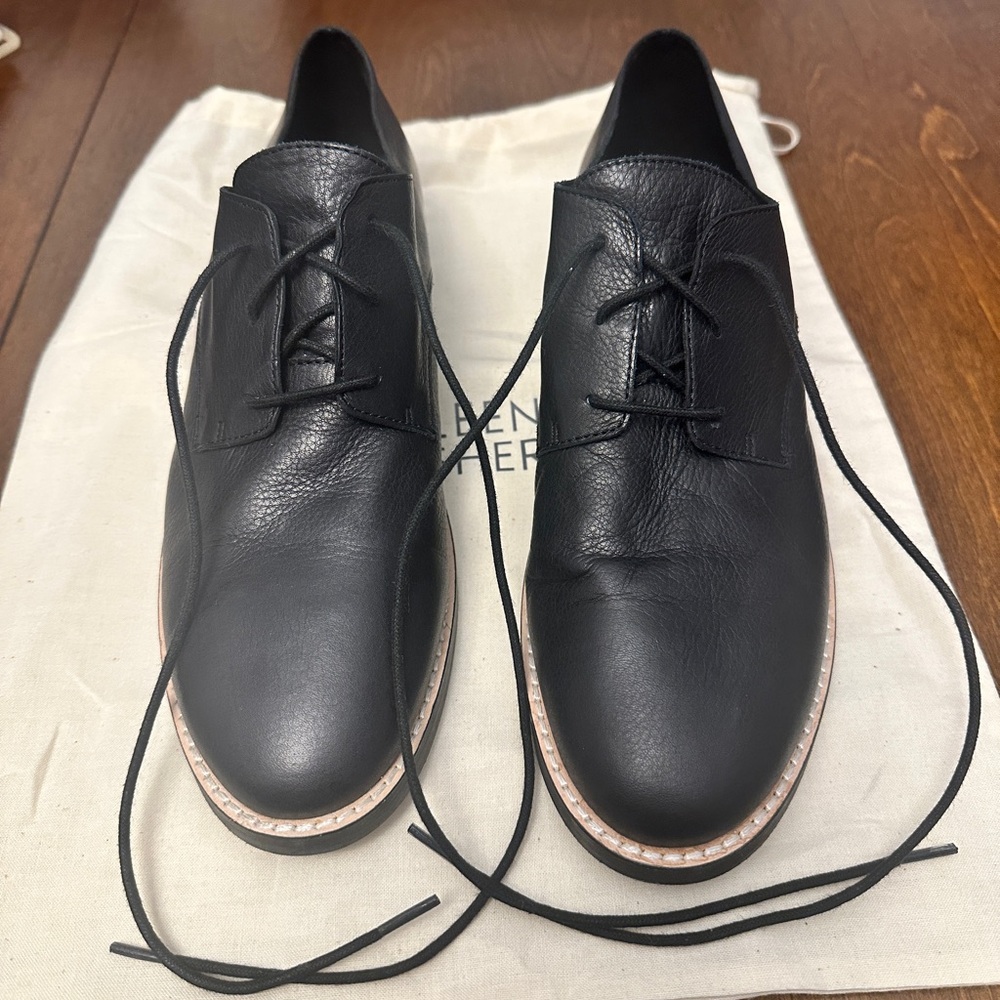 Eileen Fisher Black Leather Women's Shoes - Milo Leather Oxford